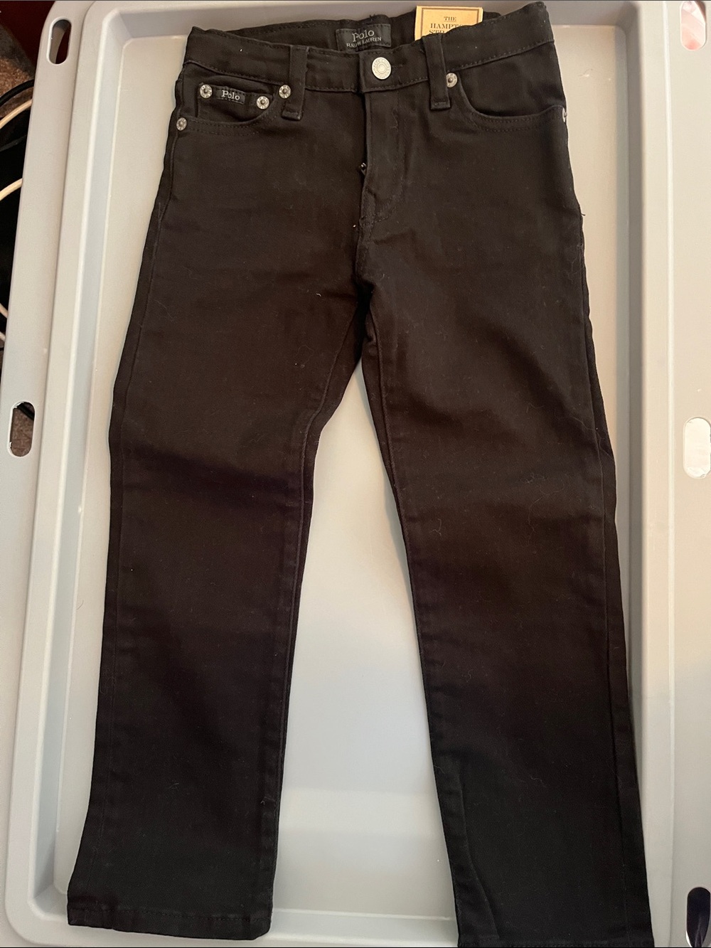 NWOT Kids Black Label Polo by Ralph Lauren Black Slim Straight Jeans Size 5